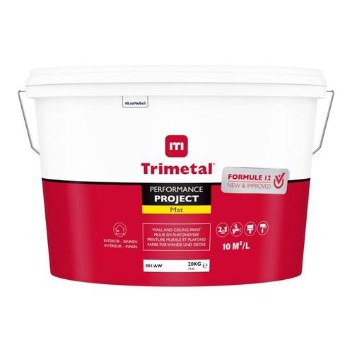 TRIMETAL PEINTURE Performance Project Mat Formule 12  PROMO‼, Doe-het-zelf en Bouw, Verf, Beits en Lak, Nieuw, Verf, 20 liter of meer