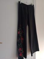 zwarte broek met bloemenprint, Kleding | Dames, Broeken en Pantalons, Zwart, Zo goed als nieuw, Lang, Ophalen