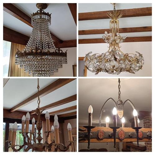 lusters en lampen vanaf 10 euro, Huis en Inrichting, Lampen | Hanglampen, Gebruikt, Glas, Hout, Metaal, Ophalen