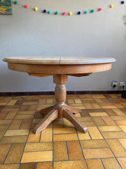 Uitschuifbaar rond of ovaal eettafel uit Fichte hout, Huis en Inrichting, Tafels | Eettafels, Gebruikt, 100 tot 150 cm, 100 tot 150 cm