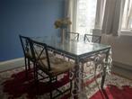 eettafel met 4 stoelen, Huis en Inrichting, Tafels | Eettafels, 50 tot 100 cm, Glas, 100 tot 150 cm, Gebruikt