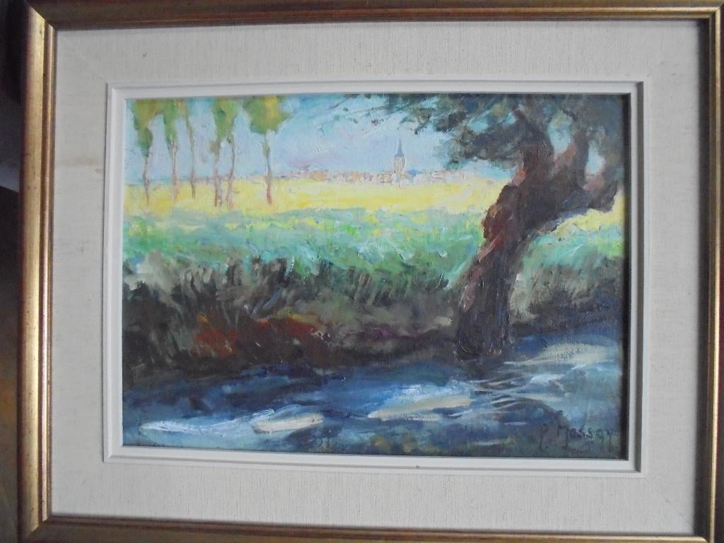 Pieter Mossay  1913  Polder Hoboken 1930, Antiek en Kunst, Kunst | Schilderijen | Klassiek, Verzenden