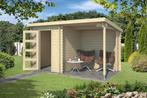 Blokhut met overkapping Jelle 370x175 Onbehandeld vuren, Verzenden, Nieuw