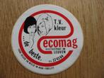 Vintage Sticker TV Kleur Ecomag Leuven, Ophalen of Verzenden, Nieuw, Winkel of Supermarkt