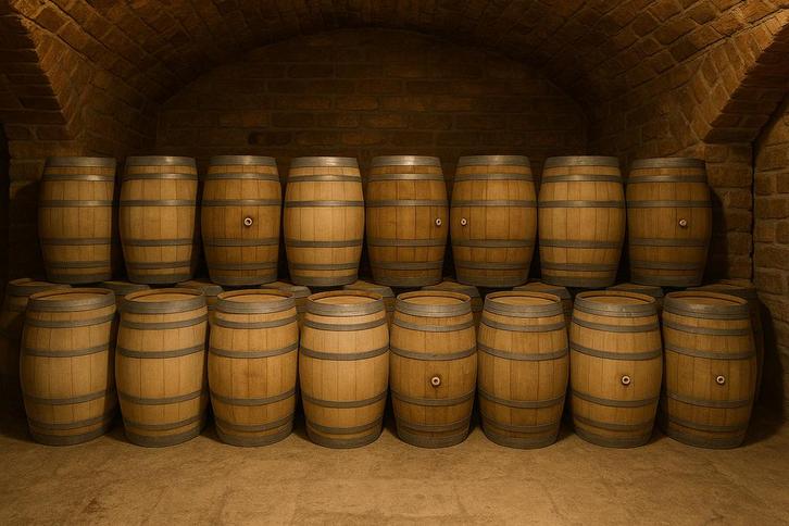Houten wijnvat van 225 liter (eikenhout). BEZORGING mogelijk, Verzamelen, Wijnen, Ophalen of Verzenden