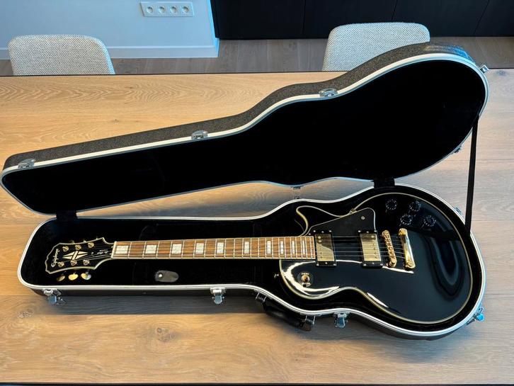 Epiphone Les Paul (custom Black Beauty) incl. hardcase., Muziek en Instrumenten, Snaarinstrumenten | Gitaren | Elektrisch, Zo goed als nieuw