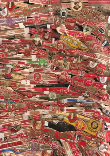 lot van 1000 stuks oude sigarenbandjes ,, beschikbaar voor biedingen