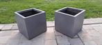 Bacs a fleurs gris , 30cm x 30cm x30cm, Jardin & Terrasse, Carré, 30 à 60 cm, Enlèvement, Utilisé