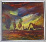 LEO JORDAENS / BOERDERIJ / OLIEVERF PANEEL / 67x72cm / KADER, Antiek en Kunst, Kunst | Schilderijen | Klassiek, Ophalen