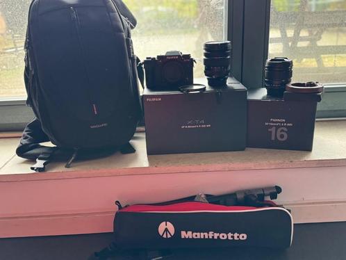 Fujifilm XT4 + XF 16-80 + XF16 + Manfroto + Vanguard tas, Audio, Tv en Foto, Fotocamera's Digitaal, Zo goed als nieuw, Spiegelreflex