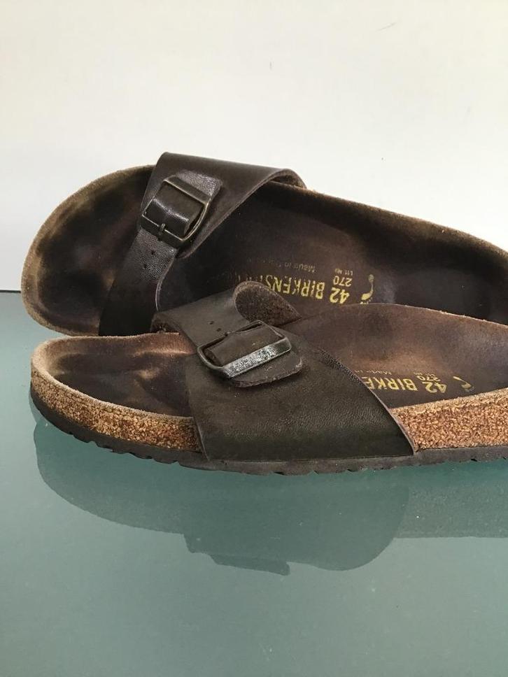 Gratis Verzenden | Birkenstock Madrid bruine slippers 42, Kleding | Dames, Schoenen, Zo goed als nieuw, Slippers, Bruin, Verzenden