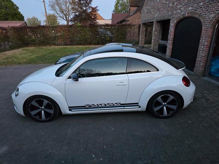 Zeer mooie vw beetle 2.0 tsi dsg, Auto's, Volkswagen, Particulier, Beetle (Kever), Cruise Control, Benzine, Automaat, Wit, Zwart