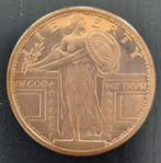 USA - 1 Ounce Fine Copper Medal ‘Standing Liberty’, Timbres & Monnaies, Métaux nobles & Lingots, Envoi, Cuivre
