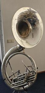 C. G. Conn 20K Silver BBb Sousaphone, Muziek en Instrumenten, Blaasinstrumenten | Overige, Ophalen, Gebruikt, Koperblazer