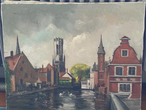 Schilderijen kunstschilder M Van Loocke - Brugge (1907-1990), Antiek en Kunst, Kunst | Schilderijen | Klassiek, Ophalen