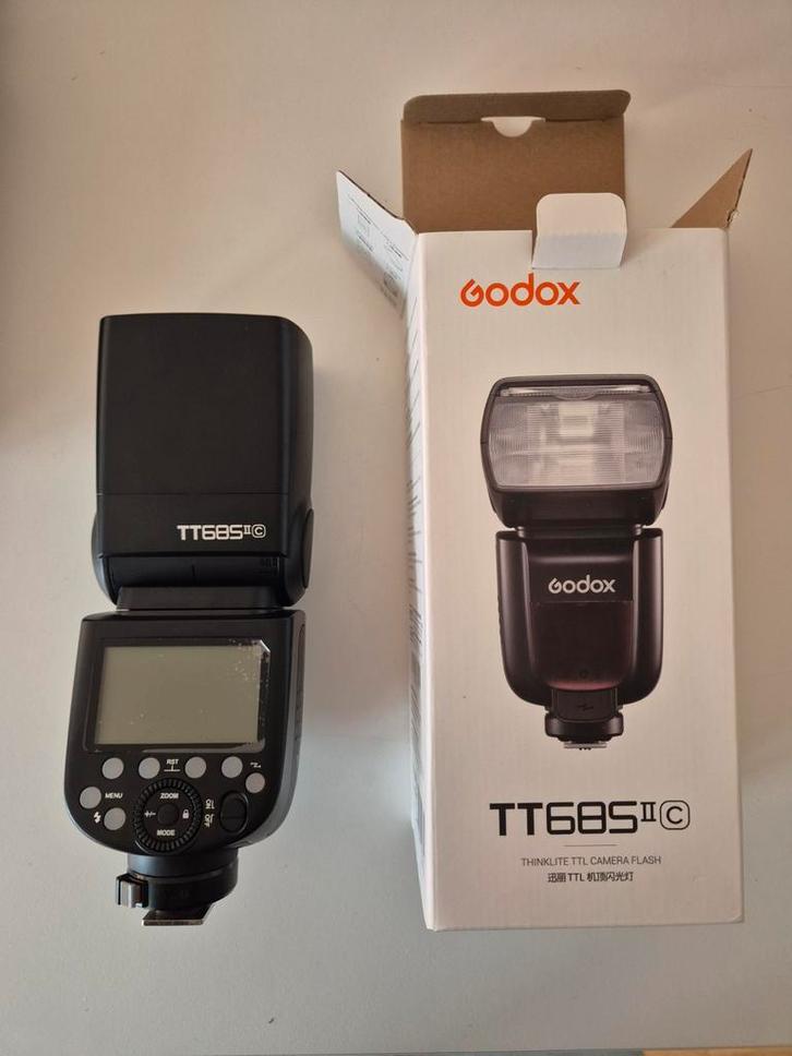 Godox TT685 II + Selens Light Sphere Flash Diffuser, Audio, Tv en Foto, Foto | Flitsers, Nieuw, Canon, Kantelbaar, Ophalen of Verzenden