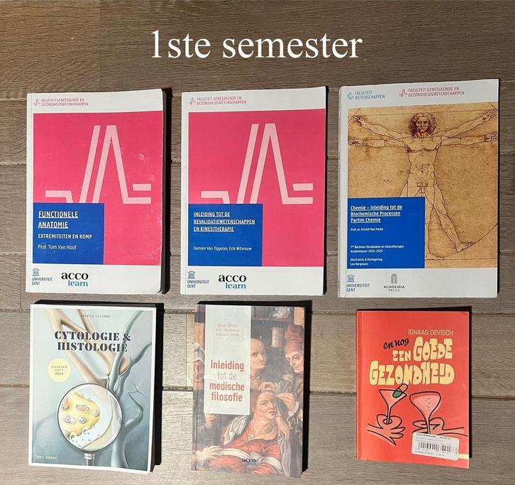 Boeken 1e bachelor Revalidatiewetenschappen, kinesitherapie, Boeken, Schoolboeken, Zo goed als nieuw, Overige vakken, Overige niveaus
