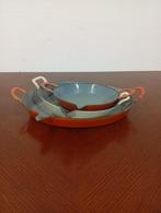 3 Vintage gietijzeren ovenschalen – vispannetjes, Huis en Inrichting, Keuken | Potten en Pannen, Ophalen of Verzenden, Gebruikt