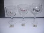 Bierglazen Tongerlo, 20 stuks, waarvan 3 verschillende, Ophalen of Verzenden, Zo goed als nieuw, Glas of Glazen, Overige merken