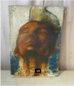 Mooi Modern Geschilderd Werk 'Met de Ogen Dicht' - Lohest, Antiek en Kunst, Kunst | Schilderijen | Modern, Ophalen of Verzenden