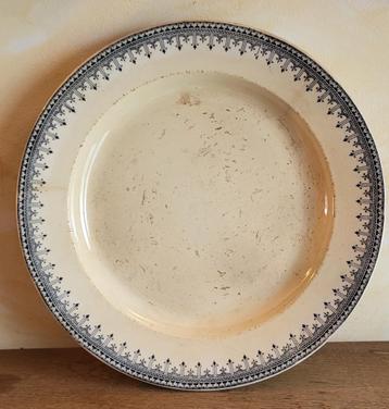 Oude grote geëmailleerde aardewerk schaal 34 cm beschikbaar voor biedingen