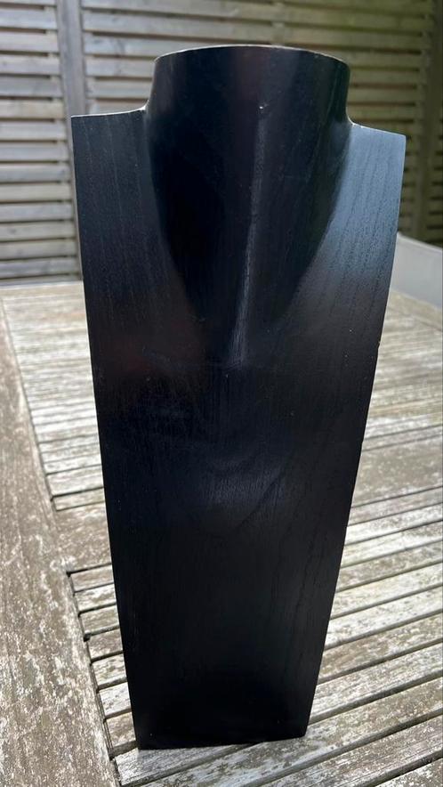 4 x Halsketting Display Buste hout zwart, Handtassen en Accessoires, Kettinghangers, Zwart, Ophalen