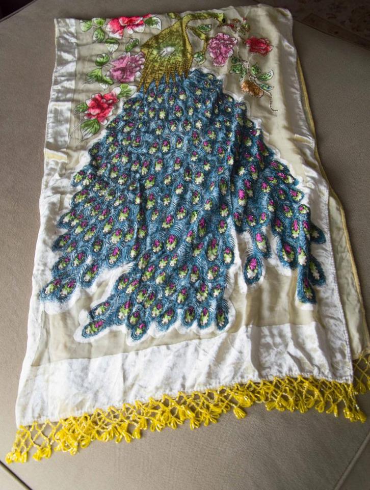 stola, sjaal - zijde, steentjes, kralen, Kleding | Dames, Mutsen, Sjaals en Handschoenen, Nieuw, Pashmina, Verzenden