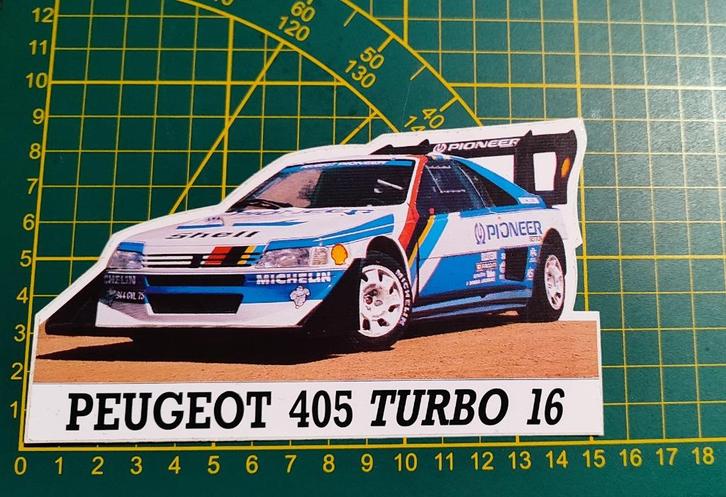 Sticker 1988 Peugeot 405 T16 Pikes Peak (Zeldzaam), Verzamelen, Stickers, Ophalen of Verzenden