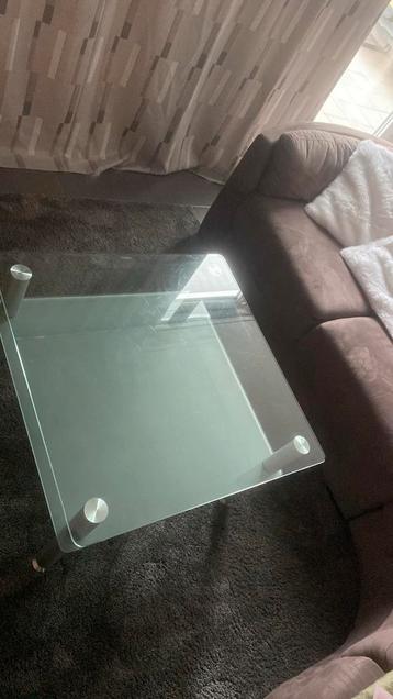 Salontafel glas 75x75