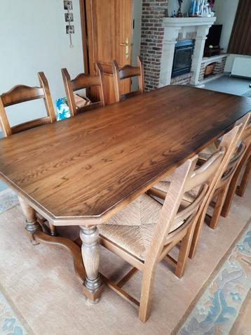 Table entièrement en chêne et 6 chaises, Maison & Meubles, Tables | Tables à manger, Cinq personnes ou plus, Enlèvement, Utilisé