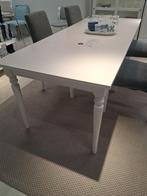 Mooie wit houten eettafel, Huis en Inrichting, Tafels | Eettafels, Ophalen, Gebruikt, 100 tot 150 cm, 200 cm of meer