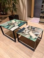 bijzettafel -klein en groot samen, Enlèvement, Comme neuf, Verre
