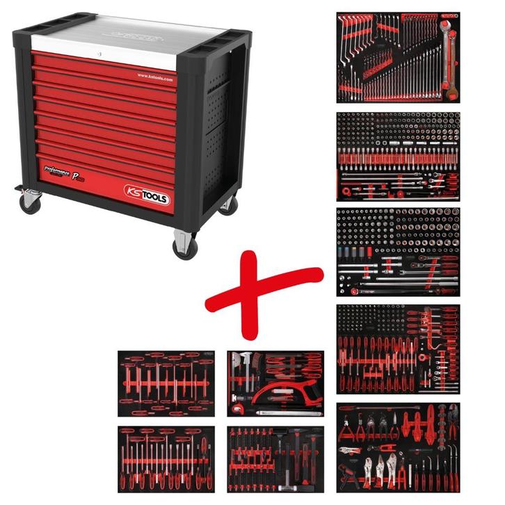 830.9706 | KS TOOLS P30 GEVULDE GEREEDSCHAPSWAGEN 706 DLG, Auto diversen, Autogereedschap, Nieuw, Ophalen of Verzenden