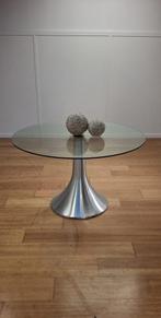 Table ronde vintage en verre, Maison & Meubles, Enlèvement, Utilisé