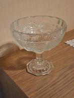 Vintage glazen schaal op voet, Neuf, Enlèvement ou Envoi, Rond, Verre