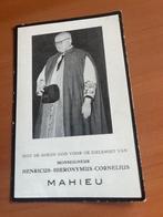 Monseigneur H.Mahieu Poperinge 1874+Diksmuide 1955, Verzamelen, Bidprentjes en Rouwkaarten, Rouwkaart, Verzenden