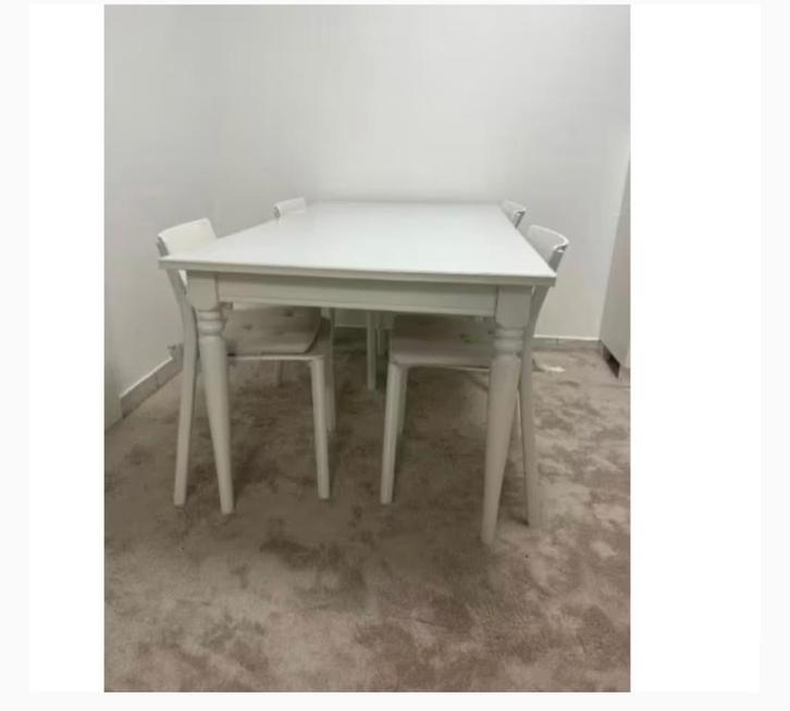 Table extensible + 4 chaises, Maison & Meubles, Tables | Tables à manger, Comme neuf, Enlèvement