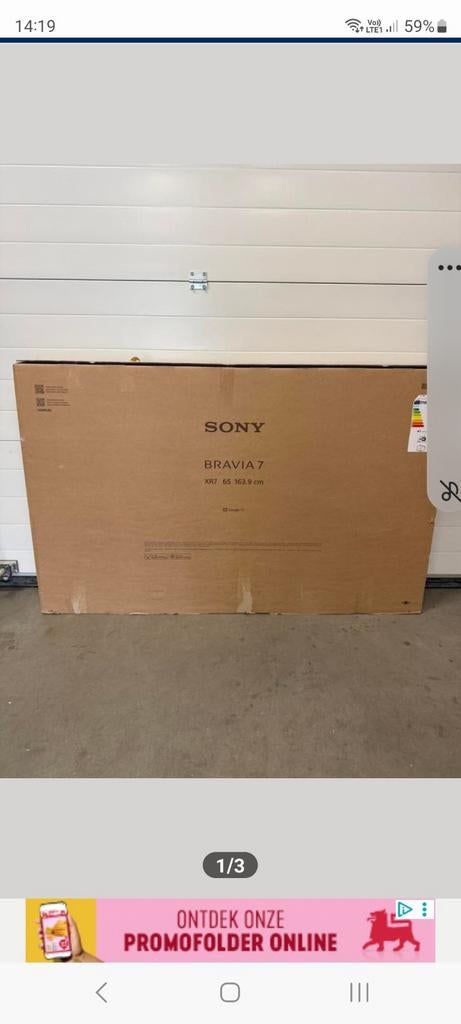 Sony 65'' Bravia 7 4K QLED XR Mini-led (2024) 2 jaar Garanti, TV, Hi-fi & Vidéo, Télévisions, Enlèvement