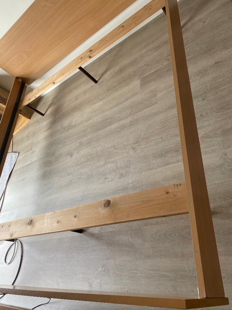 Bed - matras - lattenbodem, Ophalen, Gebruikt, Bruin, Tweepersoons