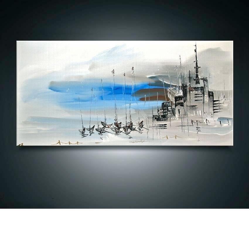 " HomeTown " prachtig Acrylschilderij, Ophalen of Verzenden