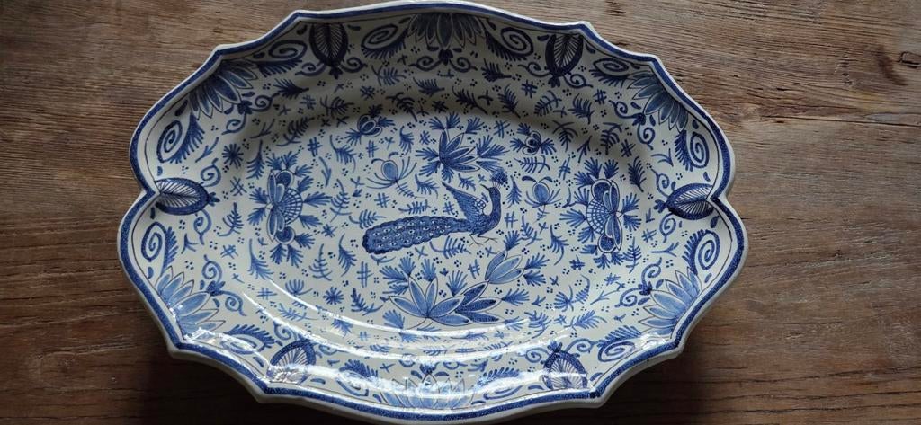 Assiette ancienne de Delft/bleu-blanc/signée Vduijn., Enlèvement ou Envoi