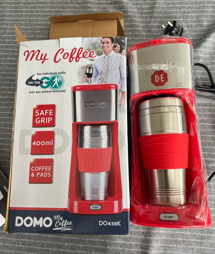 Domo My Coffee on the go (new), Ophalen, Afneembaar waterreservoir, Gemalen koffie, 2 tot 4 kopjes