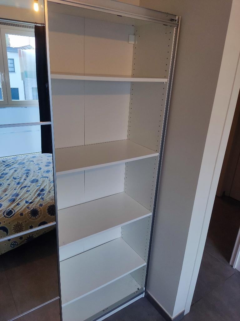 Pax kleerkast met spiegeldeuren, Gebruikt, 100 tot 150 cm, 200 cm of meer, 25 tot 50 cm