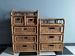 Set van 2 Vintage Rotan & Bamboe Ladekasten – Jaren '70 Boho, Ophalen, Overige materialen