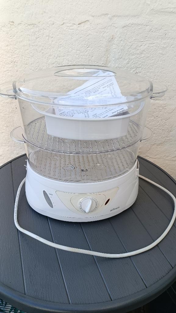 Cuiseur vapeur à 2 étages 900 watts  En très bon état, Enlèvement ou Envoi, Utilisé, Blanc, Autres marques
