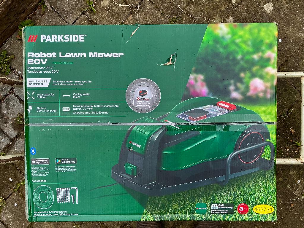 Tondeuse robot Parkside, Jardin & Terrasse, Tondeuses robotisées, Neuf, 20 à 25 cm, Enlèvement