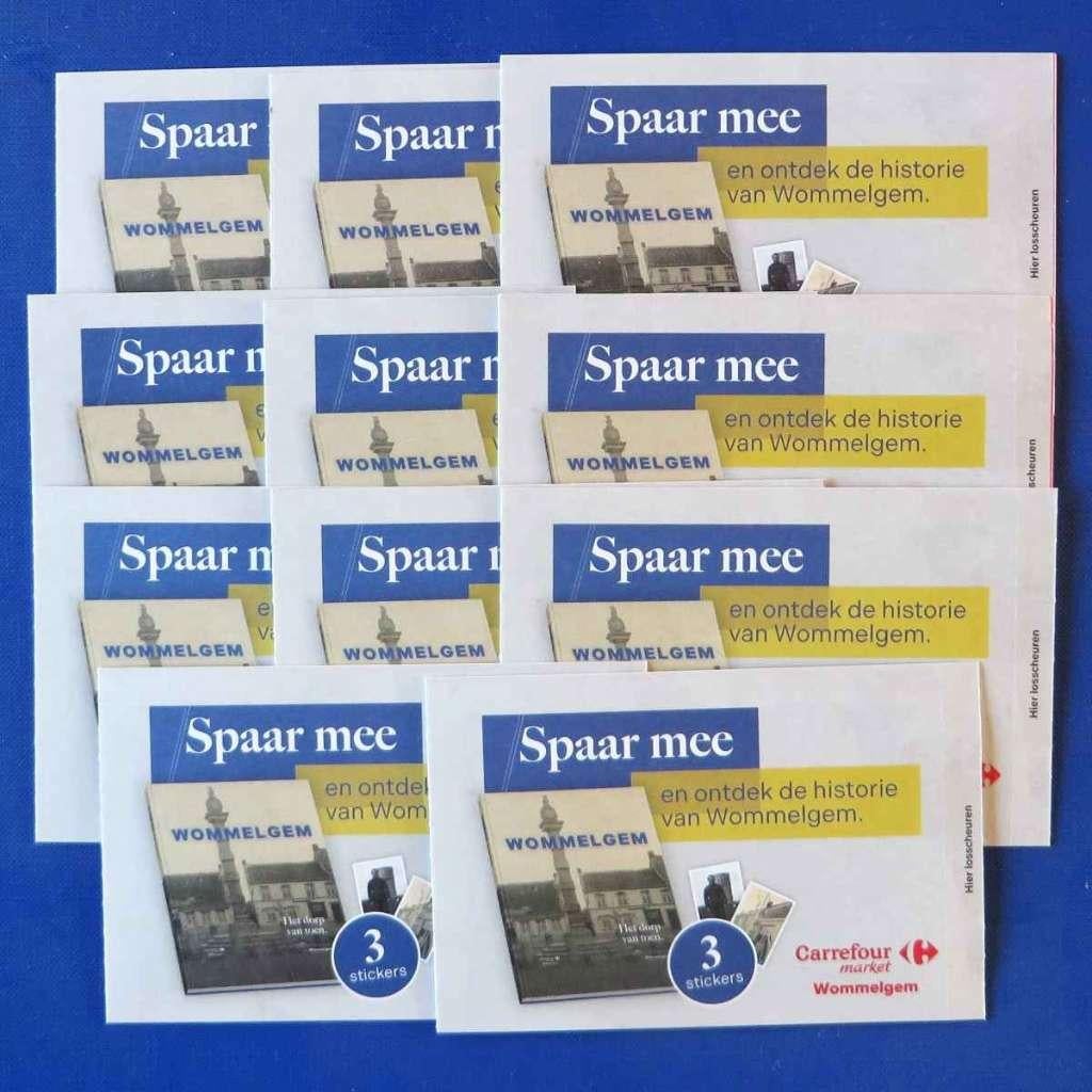 Wommelgem Het dorp van toen stickers (Carrefour) LOT, Verzamelen, Supermarktacties, Overige supermarkten, Ophalen of Verzenden