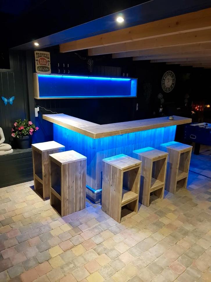 Unieke kwaliteit bar, toog van steigerhout in elke maat/vorm, Articles professionnels, Horeca | Mobilier & Aménagement, Mobilier
