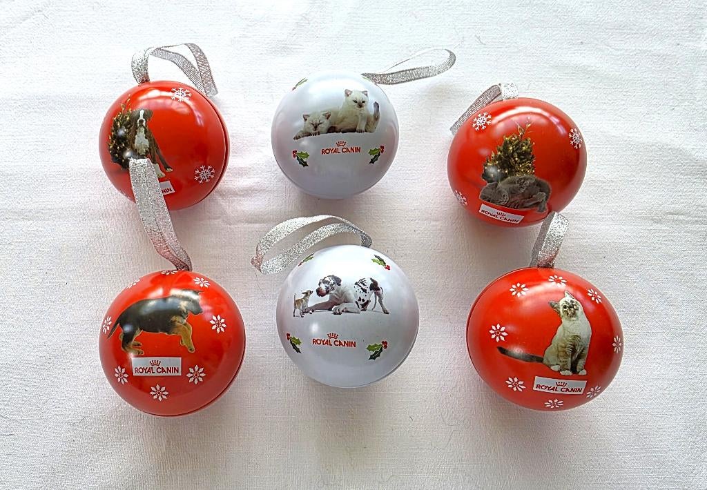 Set van 6 kerstballen Royal Canin - nieuw, Ophalen of Verzenden, Nieuw