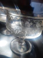 Lot de 6 verres à dessert vintage en relief, Enlèvement